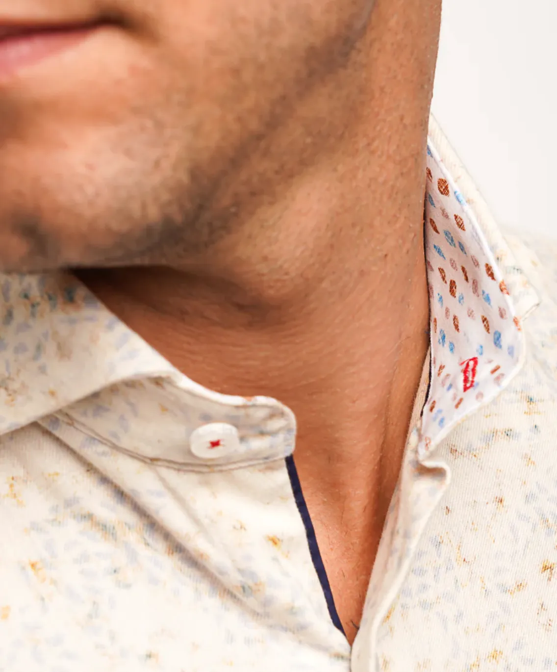 Premium Patterned Beige Sport Shirt LS