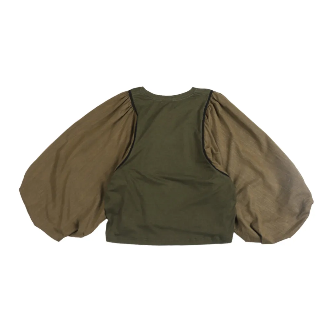 PUFF RIBBED TEES ARMY MIX