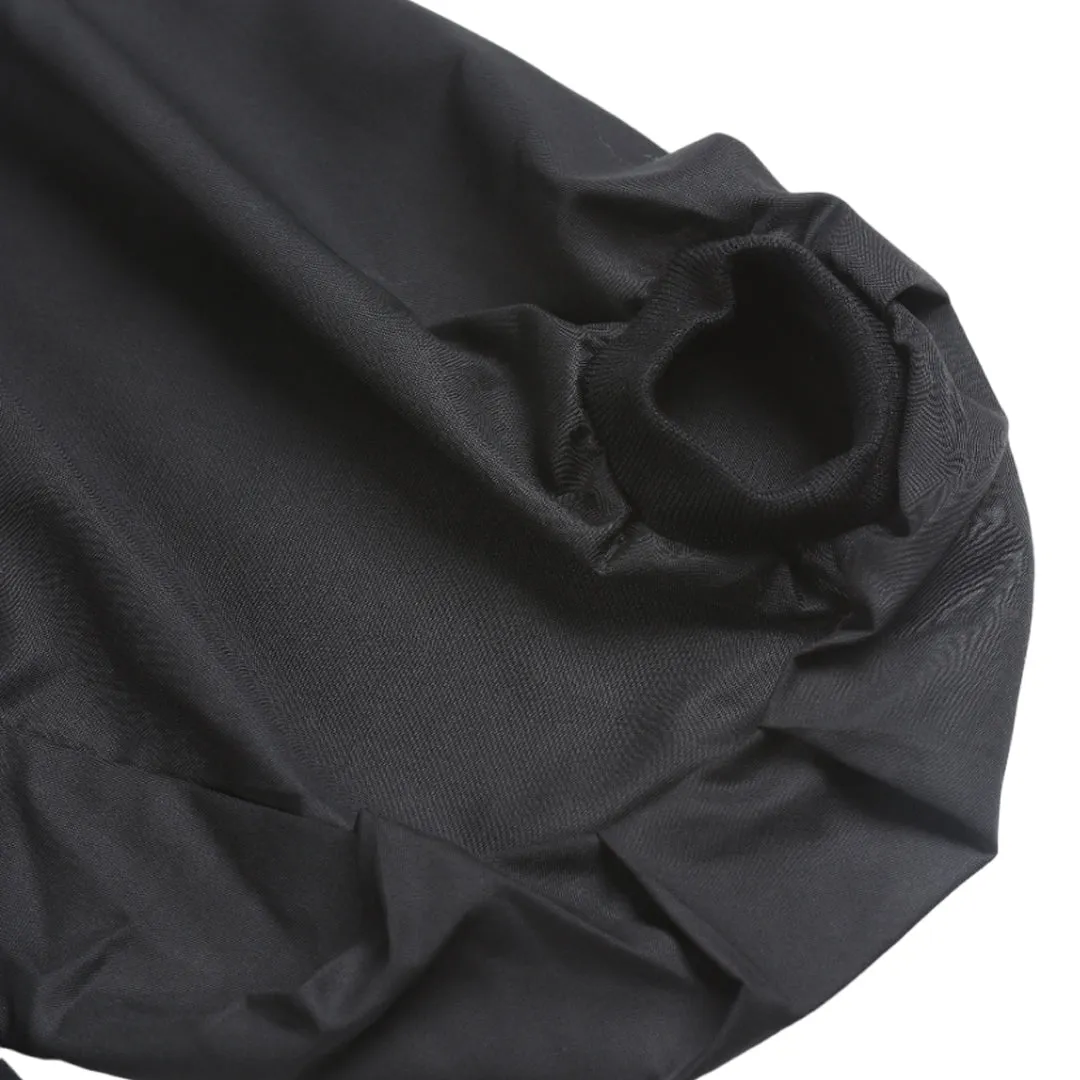 PUFF RIBBED TEES BLACK