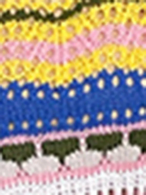 Rainbow Stripe Pullover Medium Length Sweater