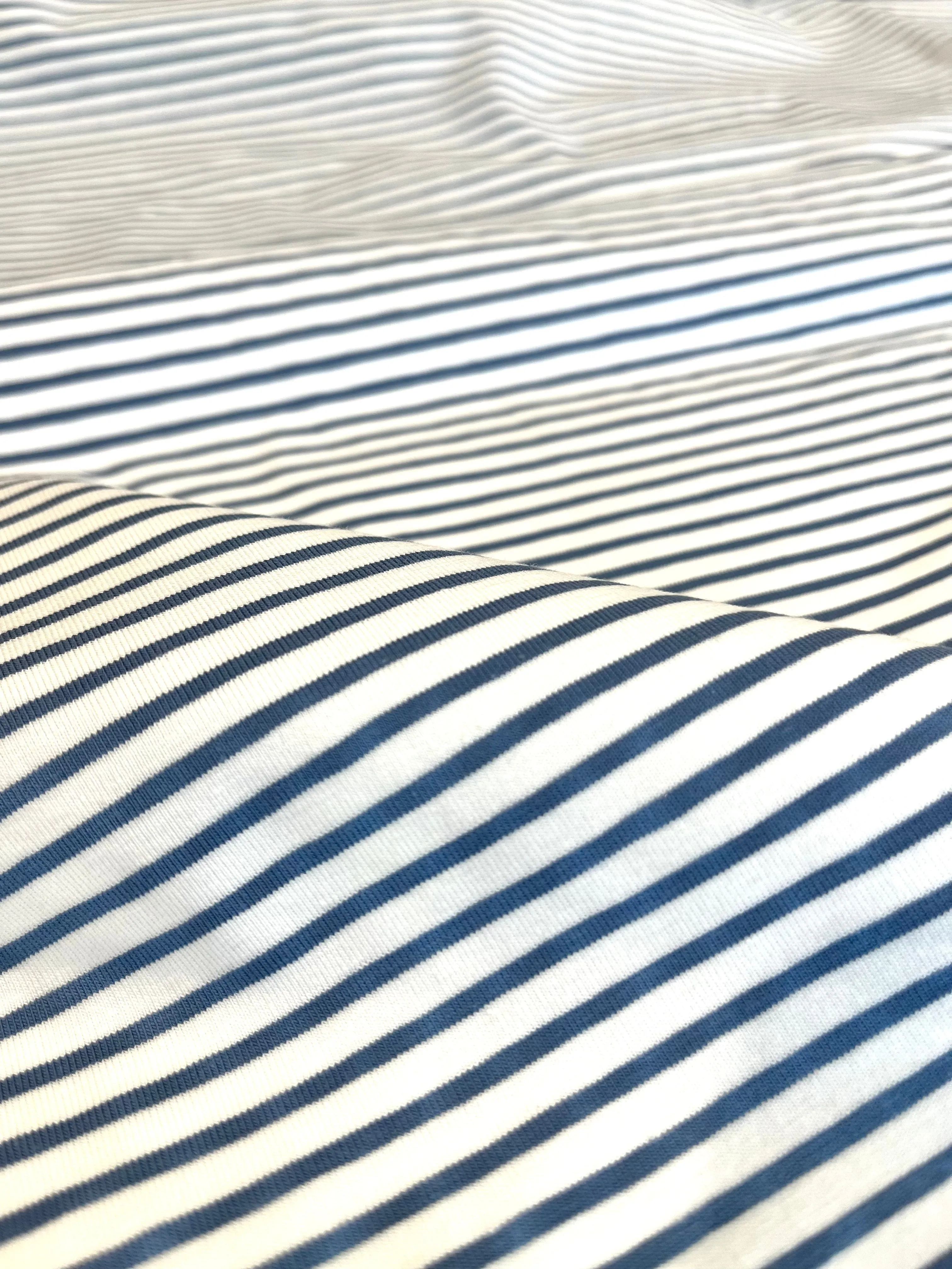Remnant 80cm x 150cm Stripe - Slate Blue - Jersey