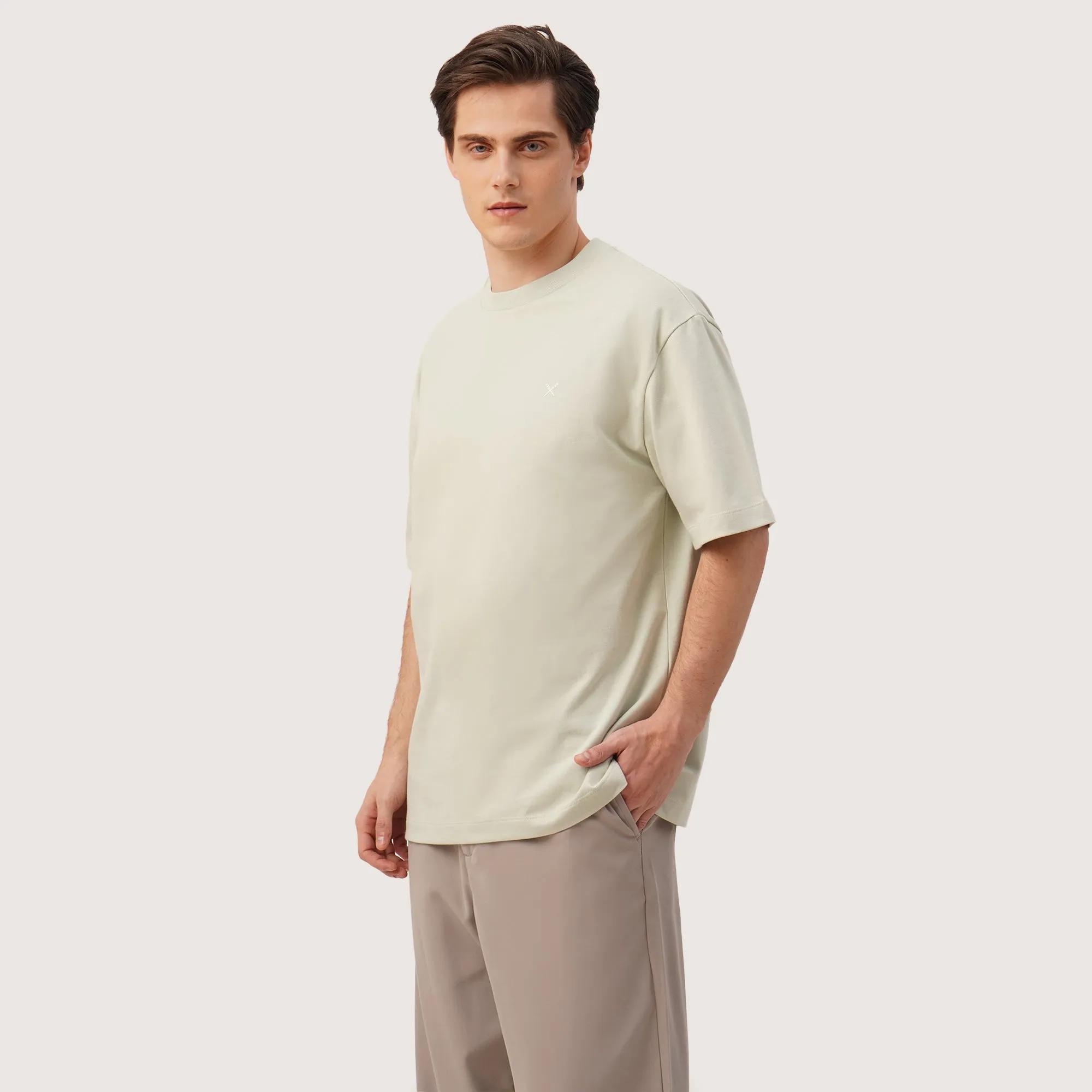 Round Neck T-Shirt With Front And Back Graphic Print