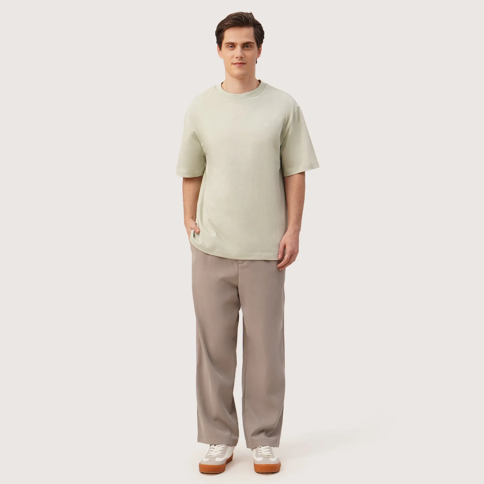 Round Neck T-Shirt With Front And Back Graphic Print