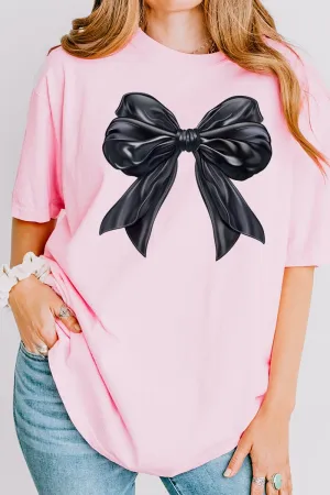 Satin Black Bow Comfort Colors Adult Ring-Spun Cotton Tee