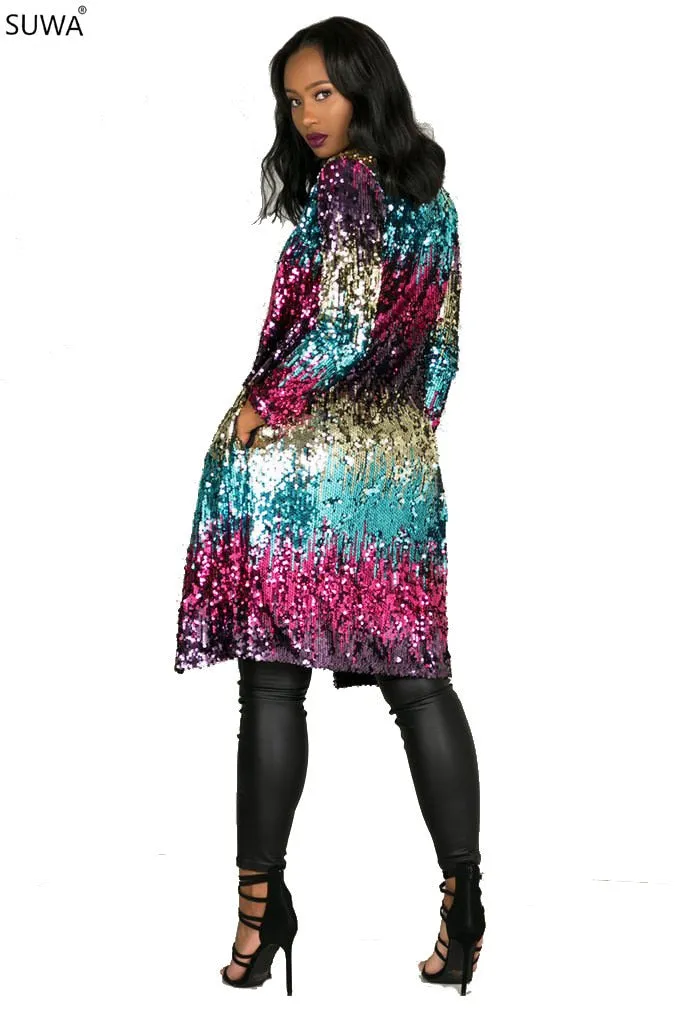 Sequined Long Sleeve Topcoat