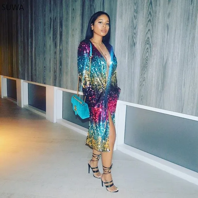 Sequined Long Sleeve Topcoat