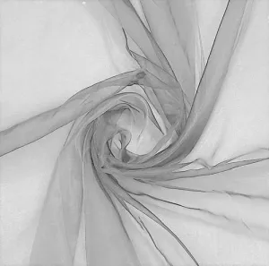 Silver 60"Wide 100% Polyester Soft Light Weight, Sheer Crystal Organza Fabric. Sold By The Yard