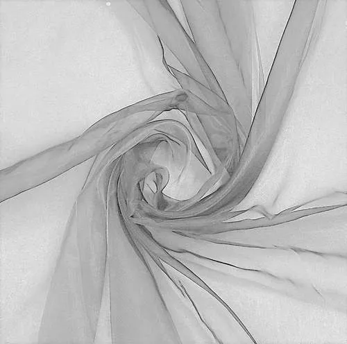 Silver 60"Wide 100% Polyester Soft Light Weight, Sheer Crystal Organza Fabric. Sold By The Yard
