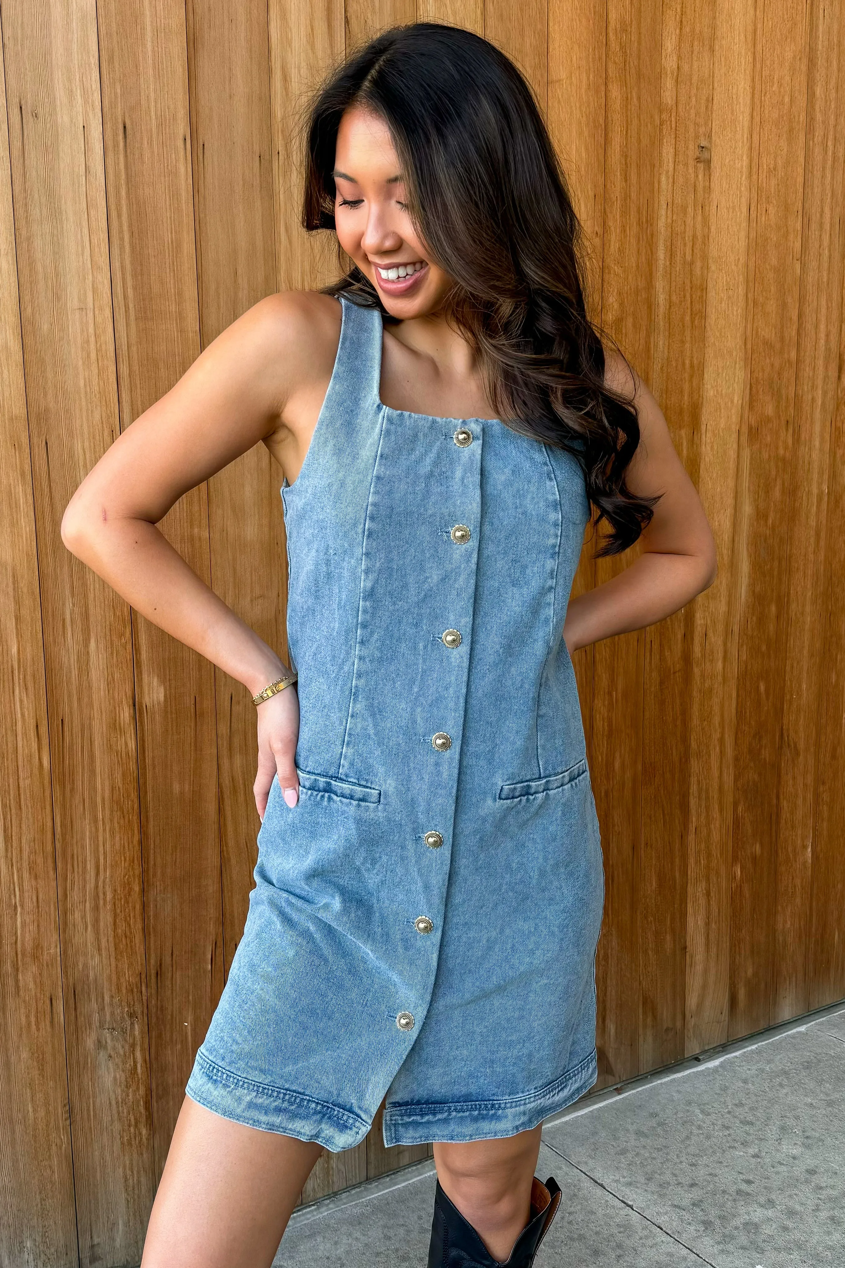 Southern Charm Light Wash Denim Dress