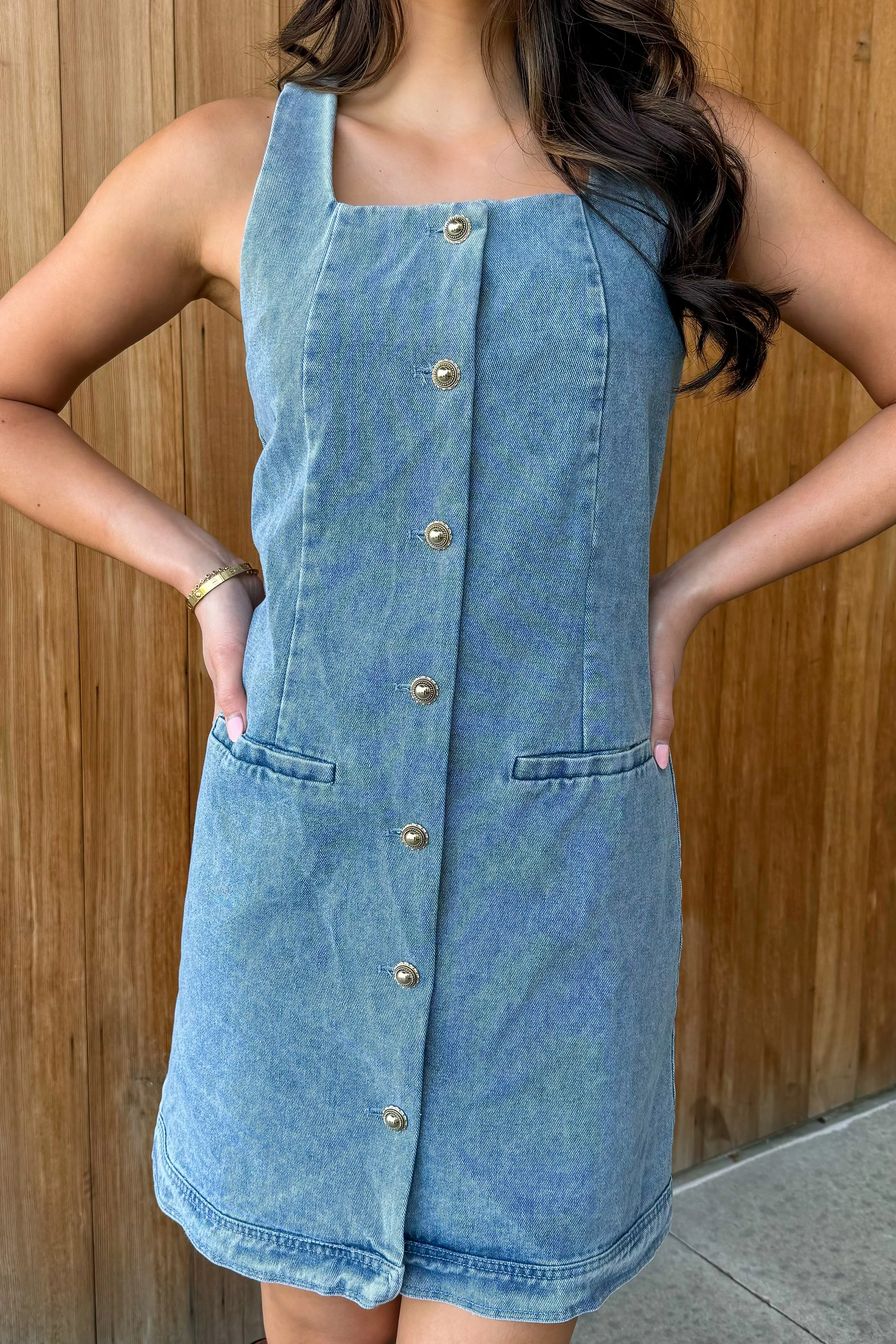 Southern Charm Light Wash Denim Dress