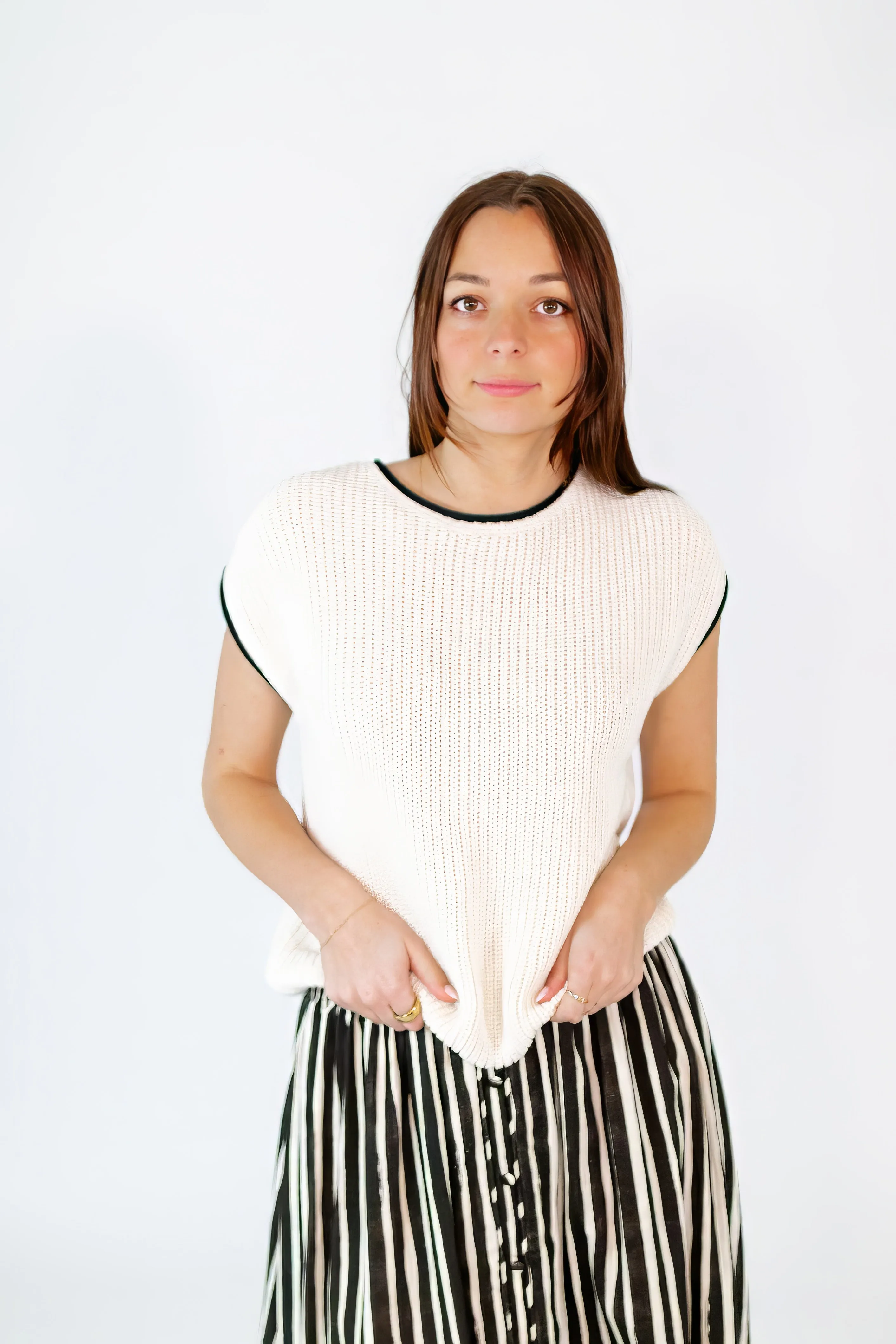 Stanza Button Back Top・Cream