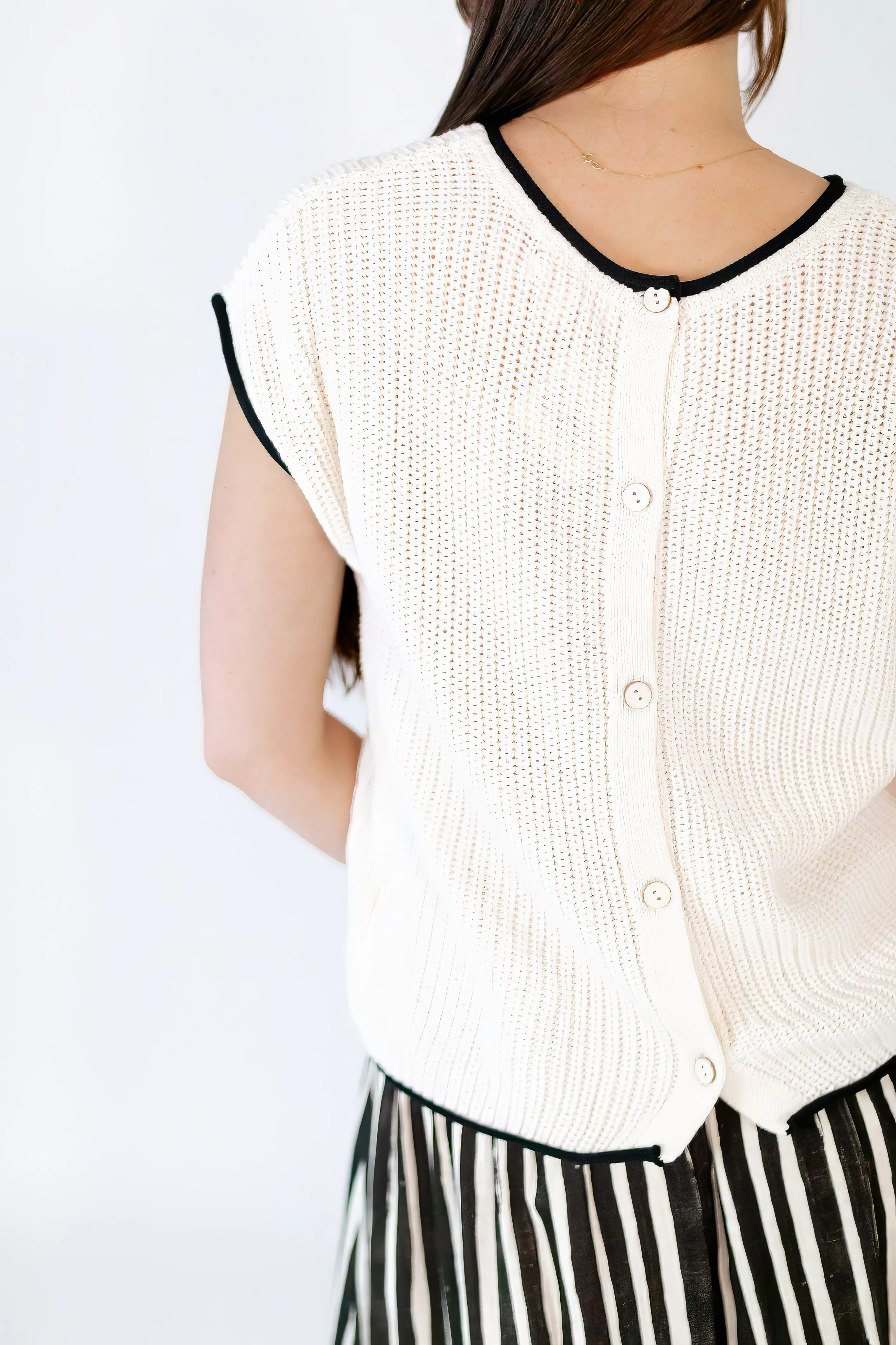 Stanza Button Back Top・Cream