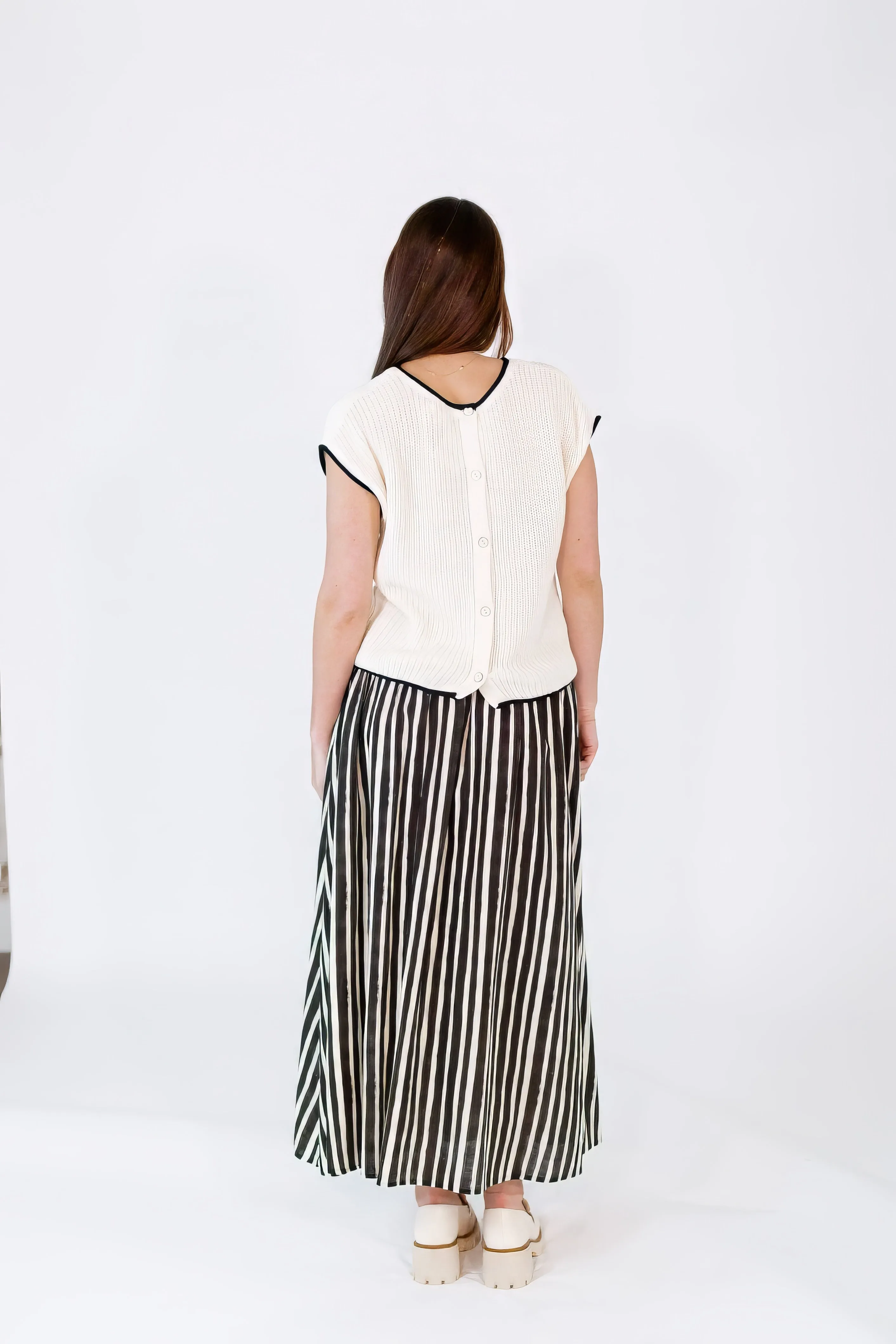 Stanza Button Back Top・Cream
