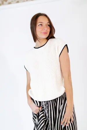 Stanza Button Back Top・Cream