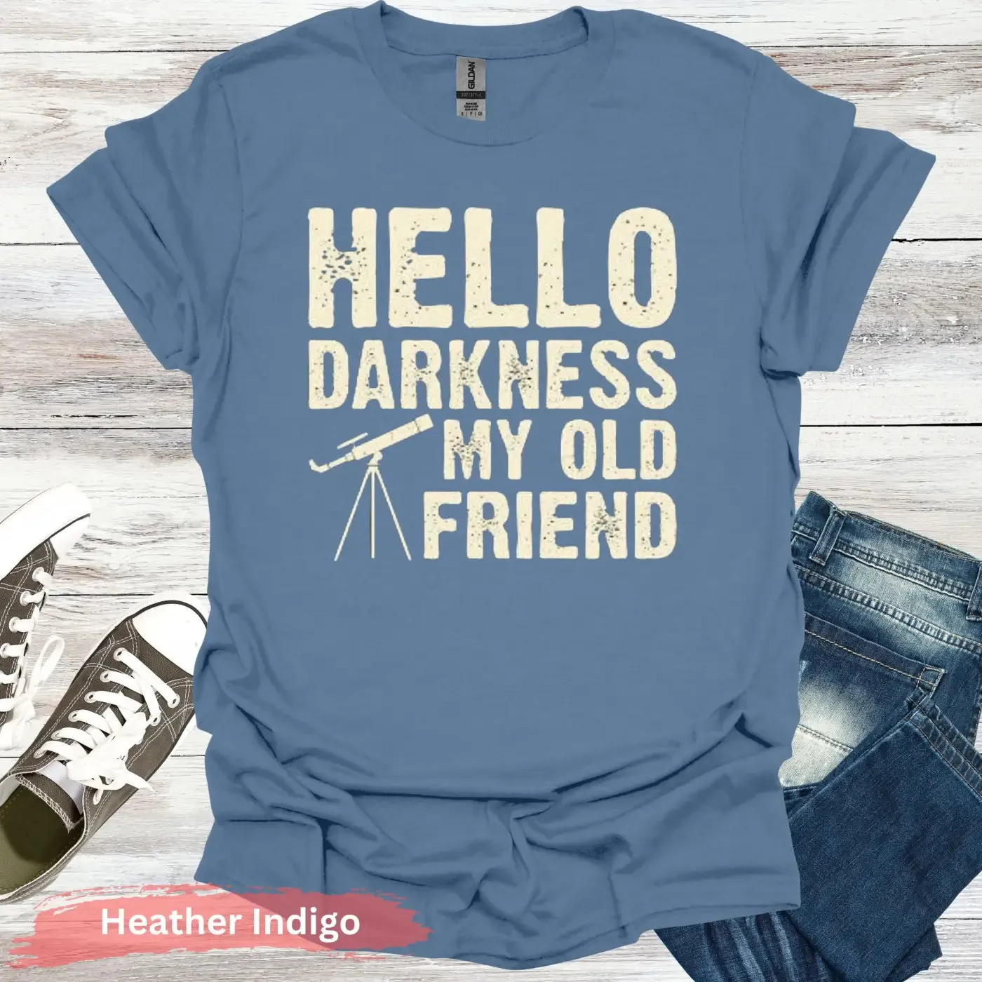 Stargazer's Serenade: 'Hello Darkness' T-Shirt