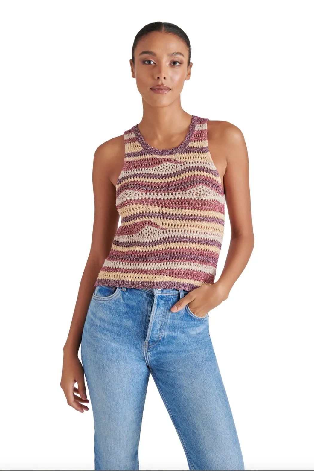 Steve Madden Hannah Sweater Red Plum Multi