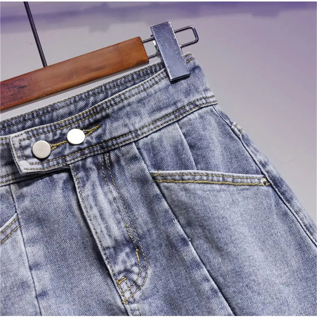 Stripe Splice Patchwork Mini Denim Skirts Women Summer Casual Short Pencil Denim Skirt