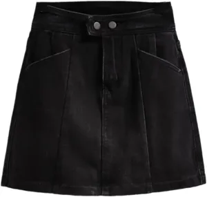 Stripe Splice Patchwork Mini Denim Skirts Women Summer Casual Short Pencil Denim Skirt