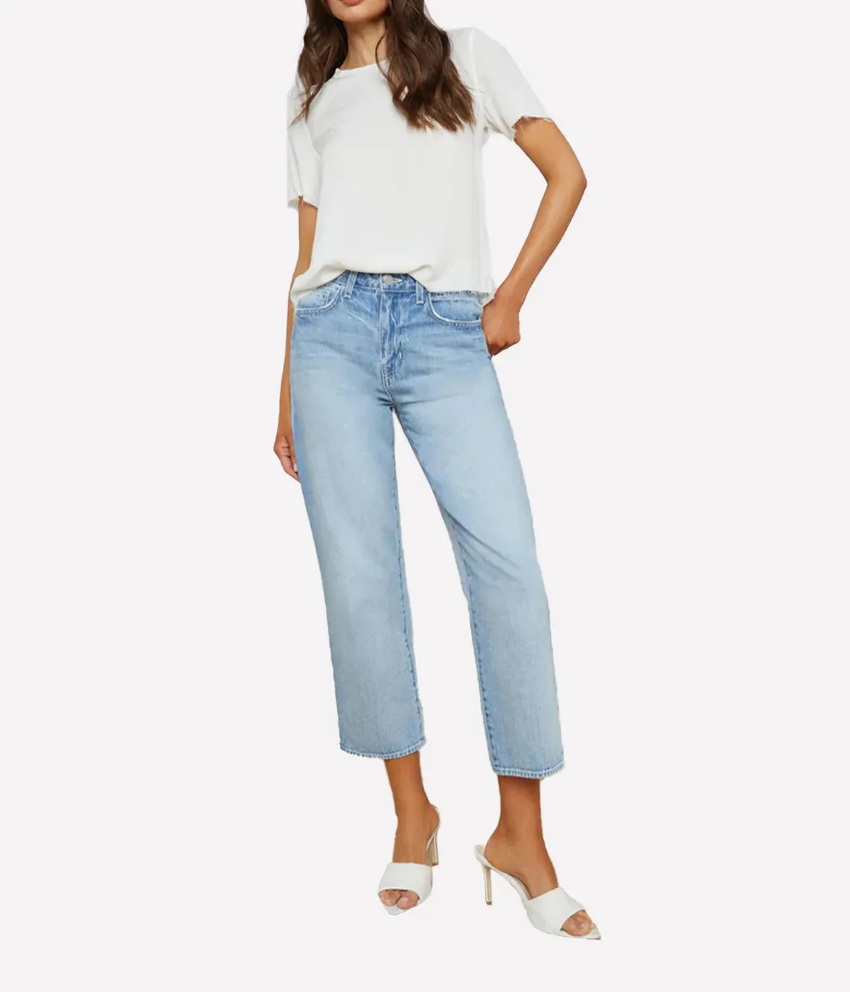 Suzette Silk T-Shirt in White