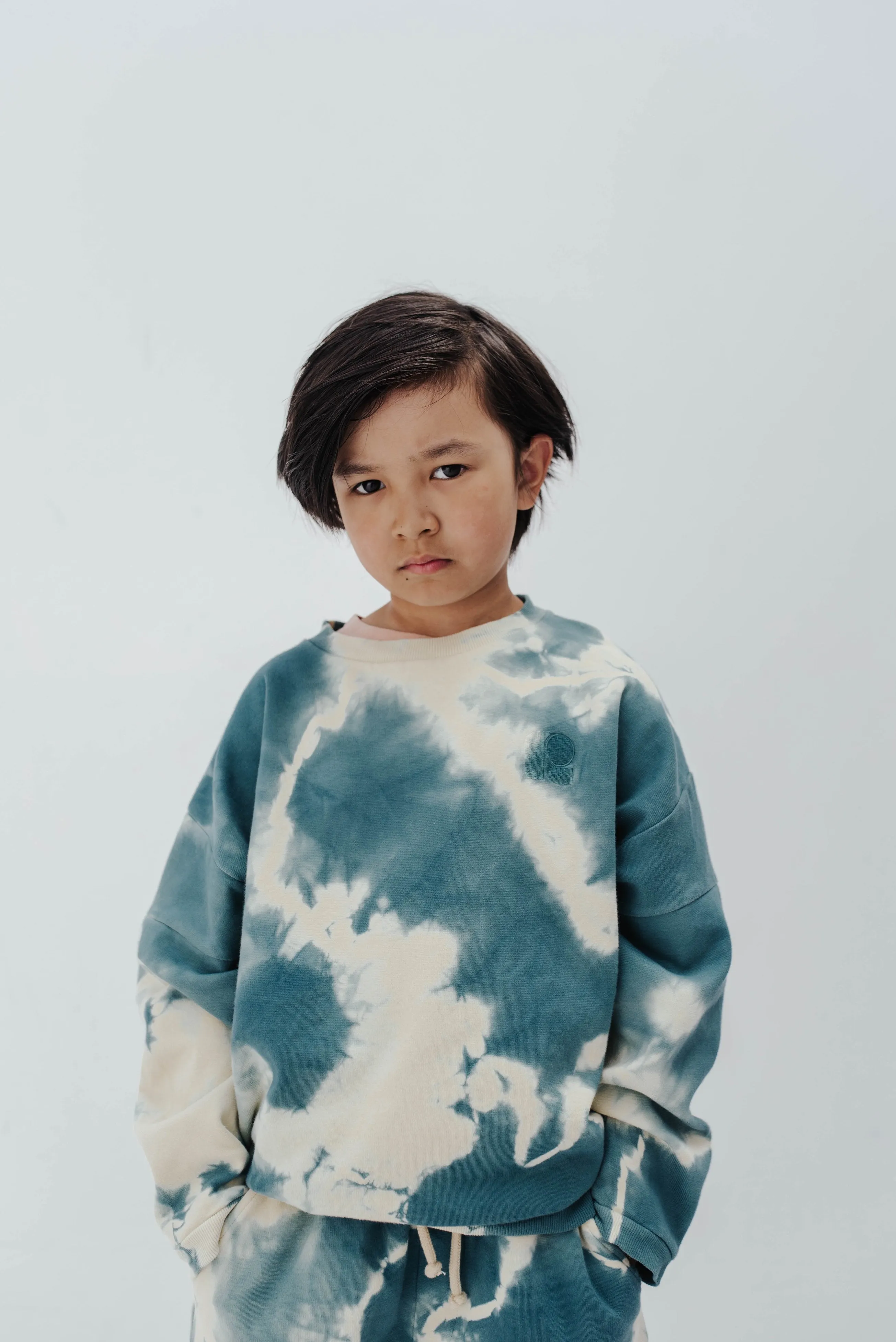 Sweater Crewneck Azure Sand Marble