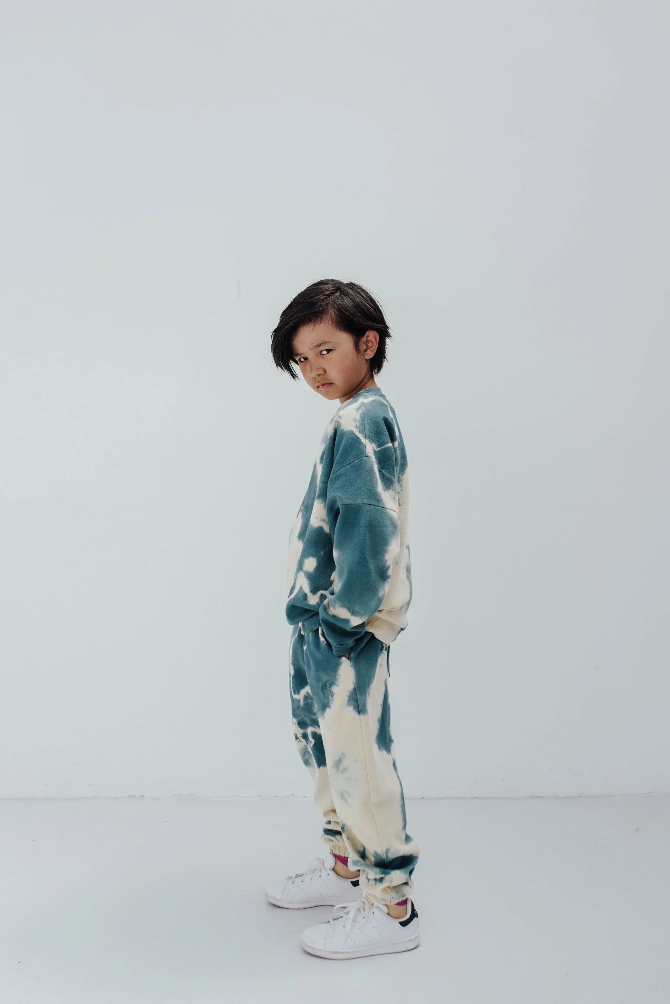Sweater Crewneck Azure Sand Marble