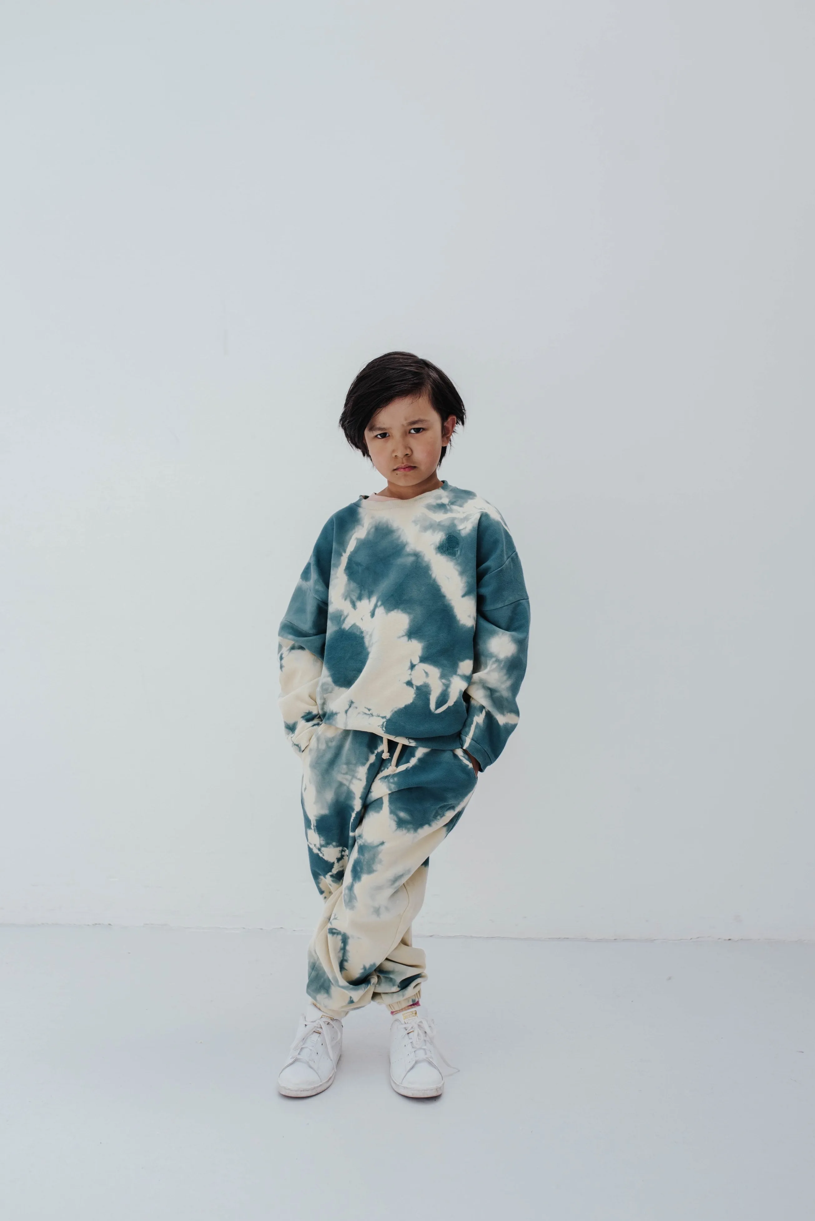 Sweater Crewneck Azure Sand Marble