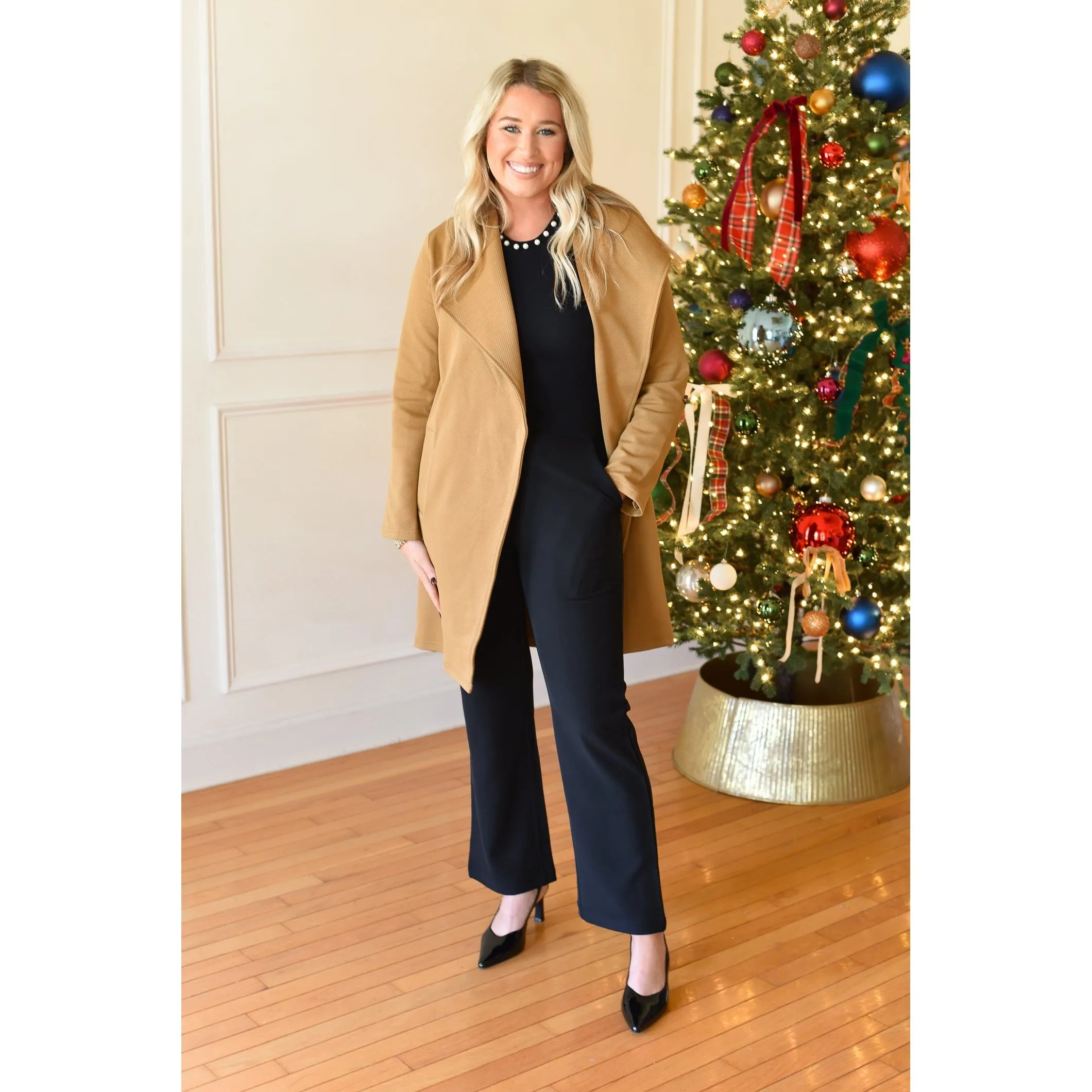 Teena Black Straight Leg Trousers