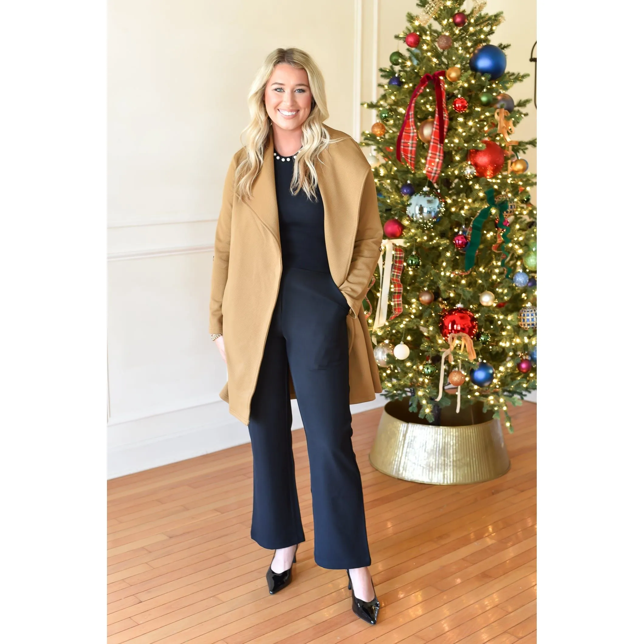 Teena Black Straight Leg Trousers