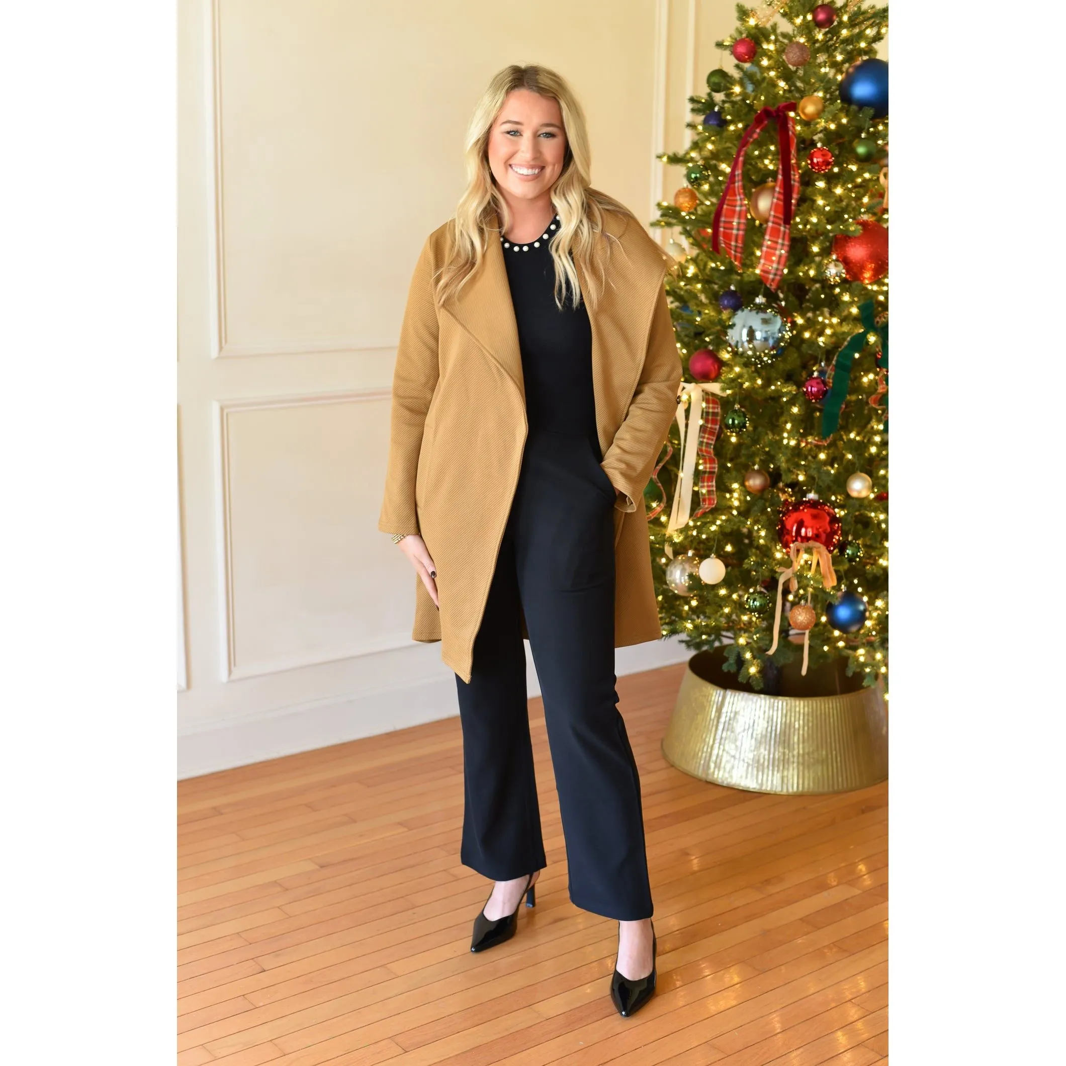 Teena Black Straight Leg Trousers