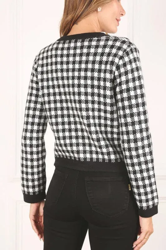 Timeless Style Black And White Check Jacket