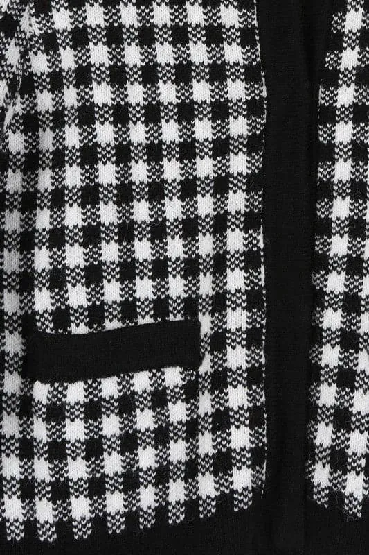 Timeless Style Black And White Check Jacket