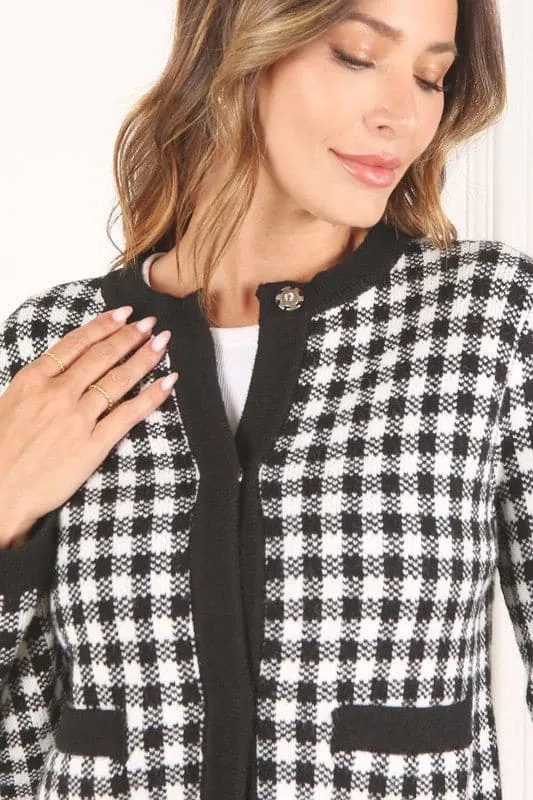 Timeless Style Black And White Check Jacket