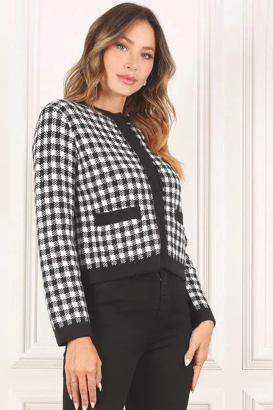 Timeless Style Black And White Check Jacket