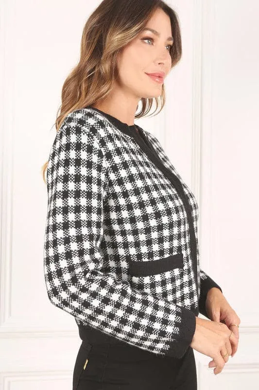 Timeless Style Black And White Check Jacket