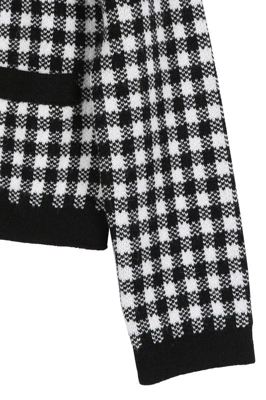 Timeless Style Black And White Check Jacket
