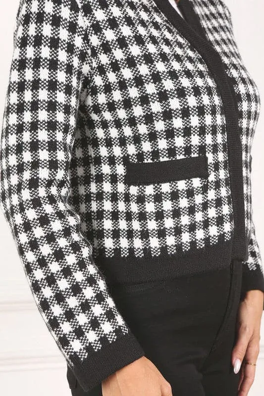 Timeless Style Black And White Check Jacket