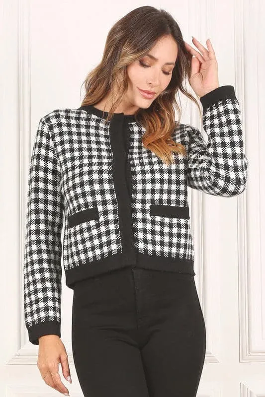 Timeless Style Black And White Check Jacket