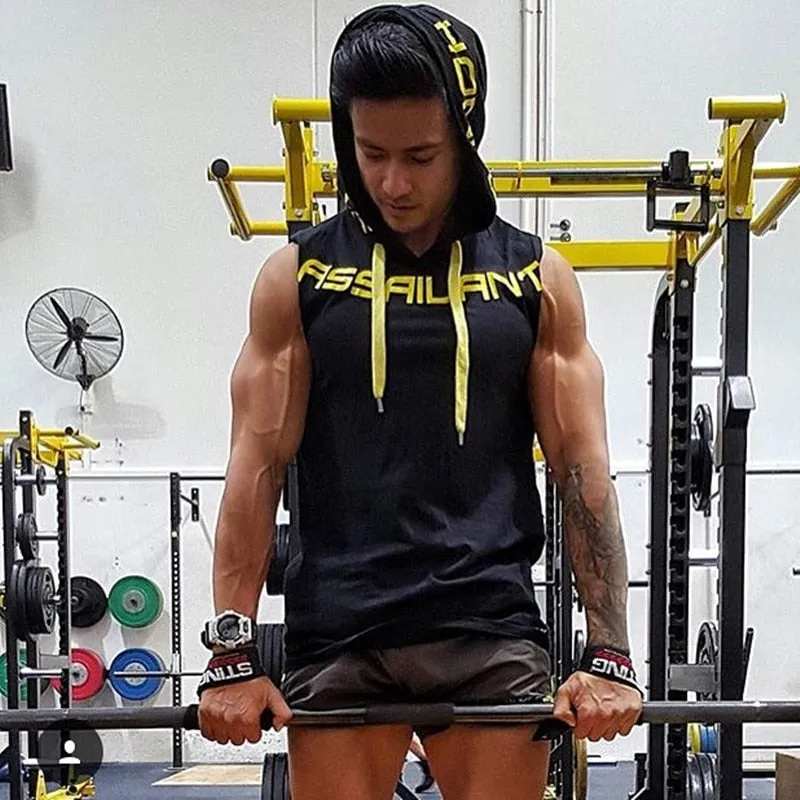 Trendy Fitness Clothes for Casual Comfort Mens Cotton Hoodie  fitness bodybuilding tank top men  Trend Tees Shirt Casual vest
