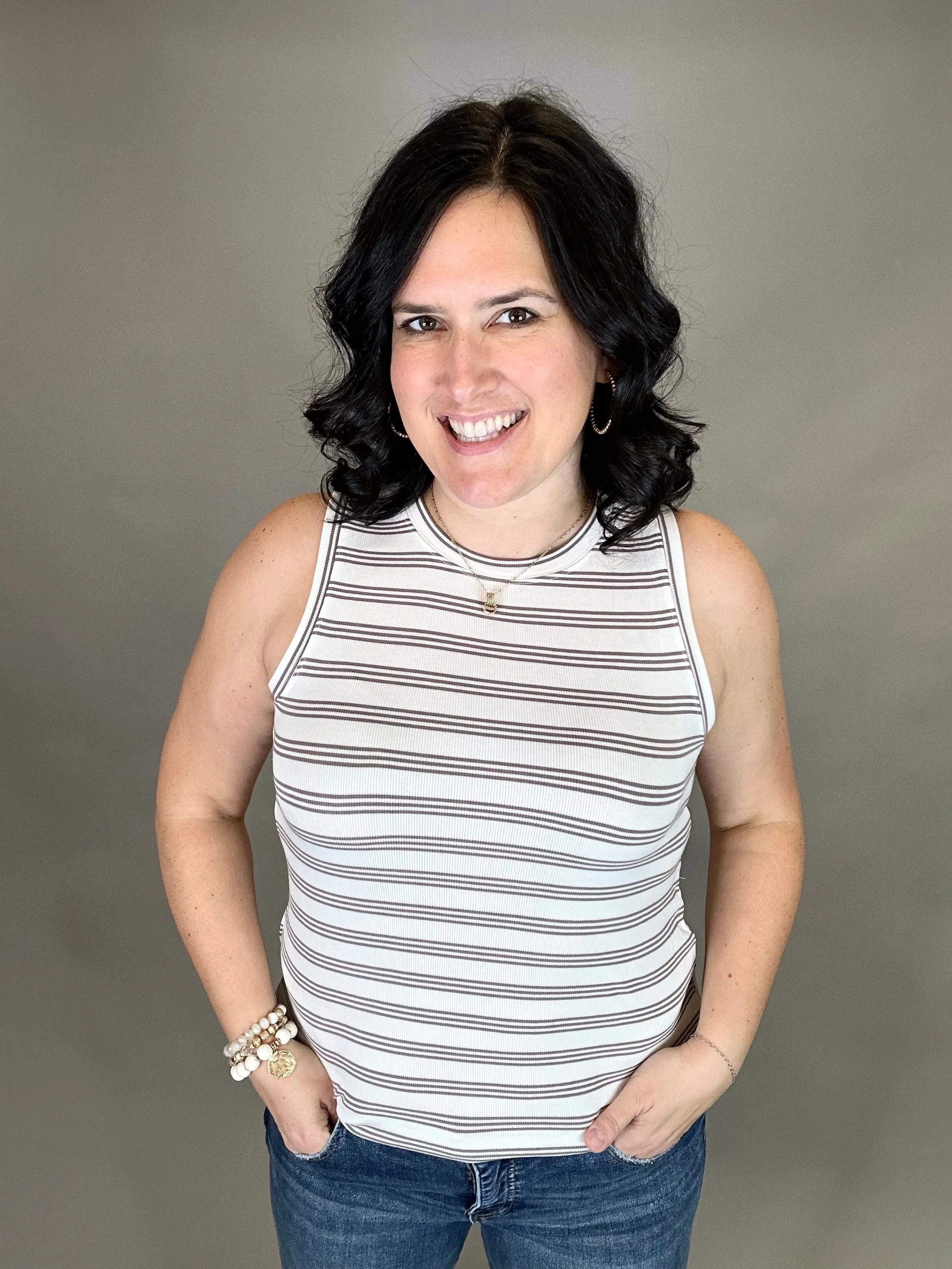 White Taupe Sinclair Tank