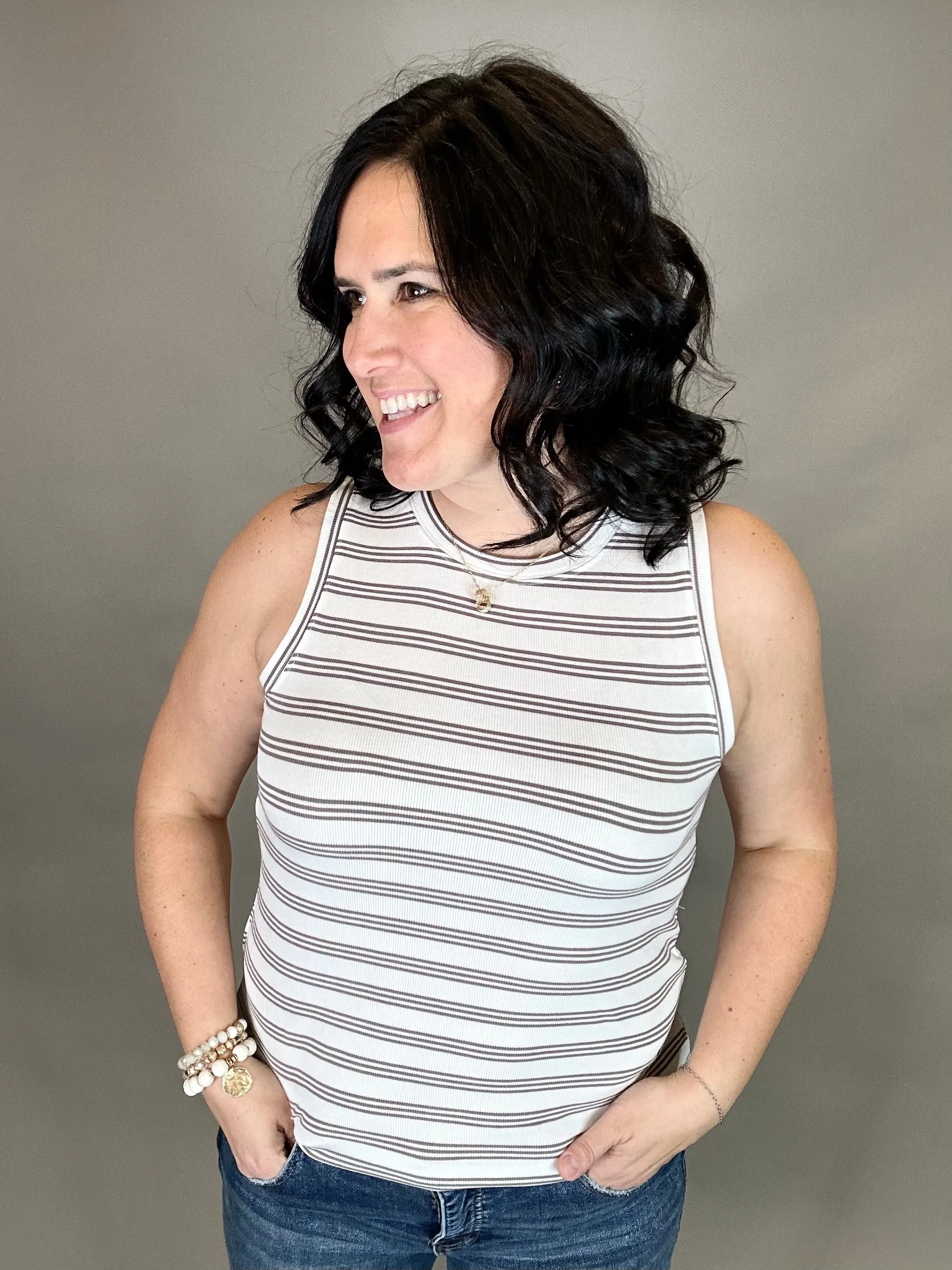 White Taupe Sinclair Tank