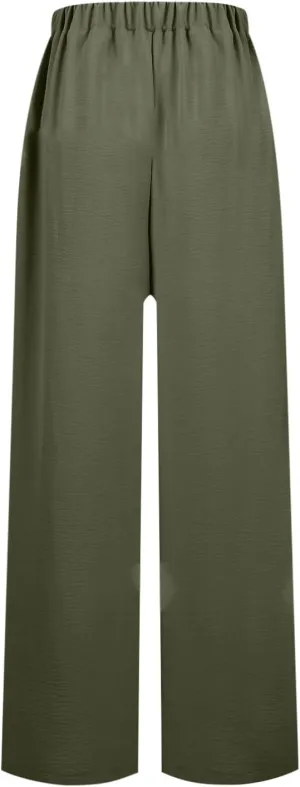 Women's 2025 Summer Lightweight Loose Lace Up High Waist Pants Casual Solid Color Baggy Wide Leg Trousers with Pockets