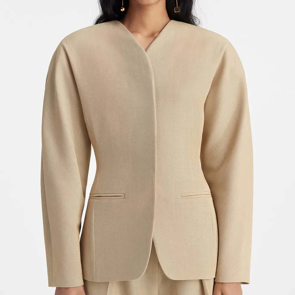 Women's Retro Wide-Shoulder Blazer