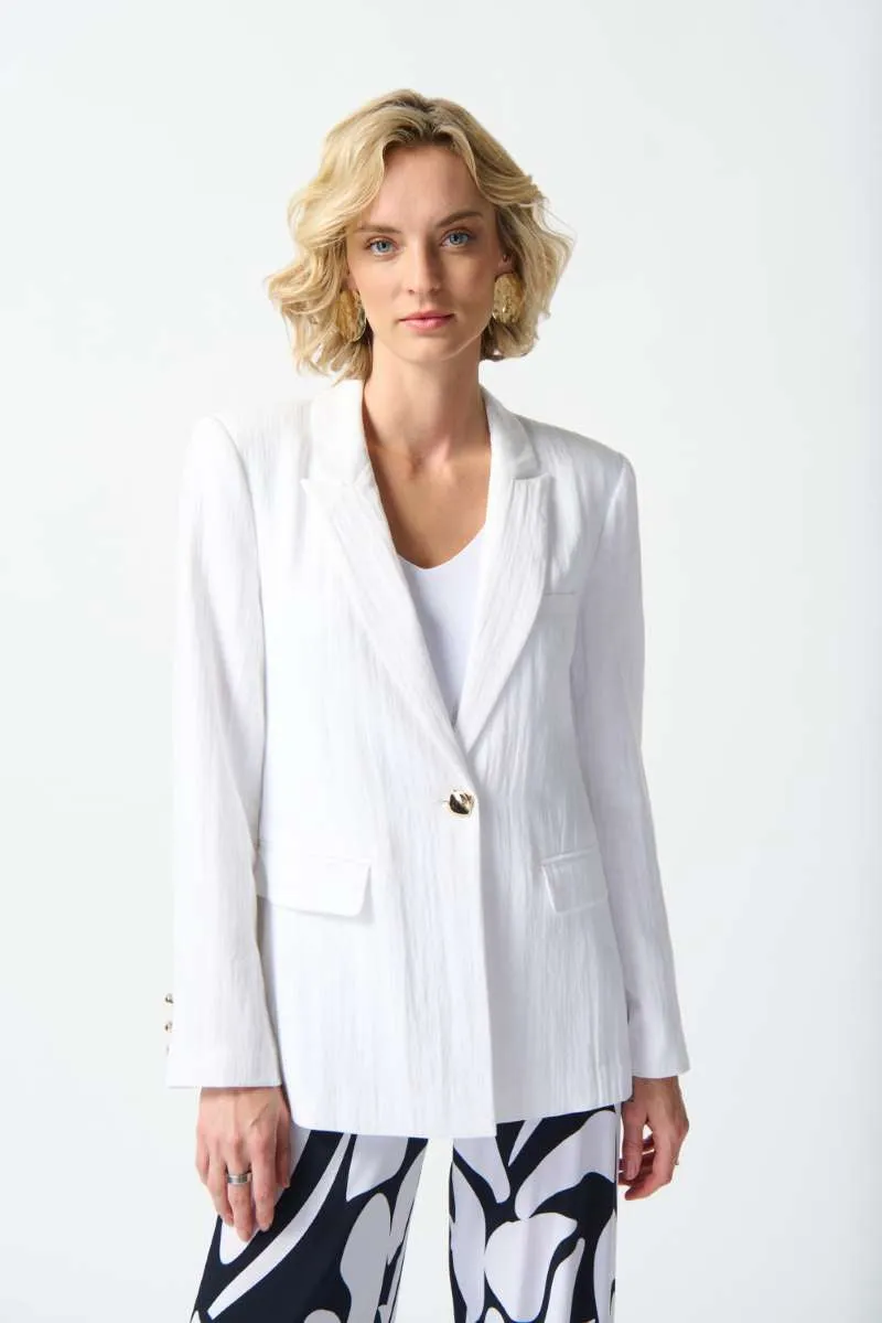 Woven Fitted Blazer in Vanilla 242913 by Joseph Ribkoff