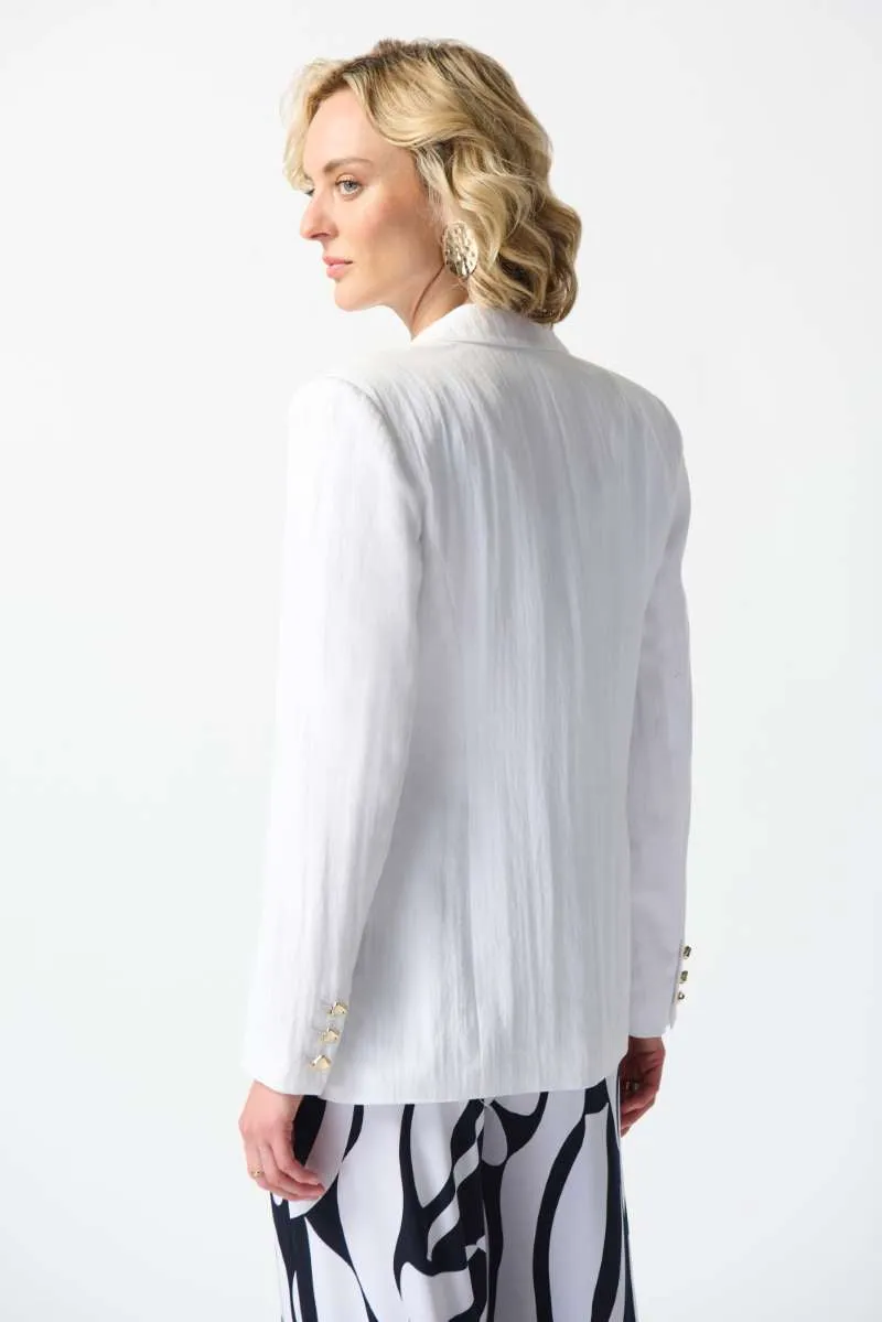 Woven Fitted Blazer in Vanilla 242913 by Joseph Ribkoff