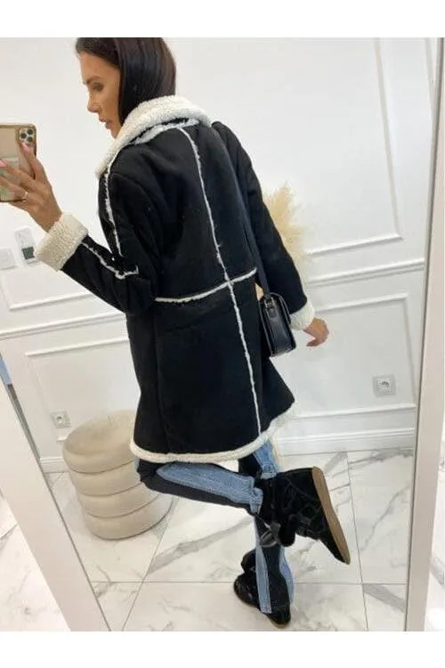Wynne Lapel Collar Exposed Seam Buttoned Coat